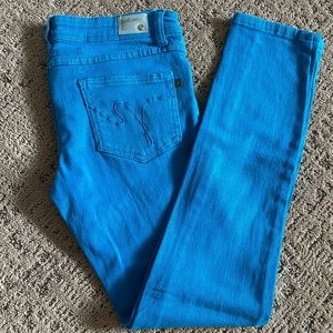 Bright blue jeans EUC sz 5/6 super stretchy!